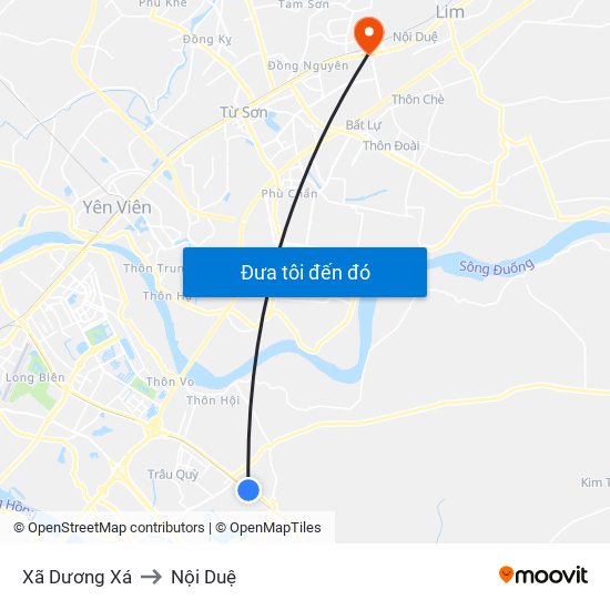 Xã Dương Xá to Nội Duệ map