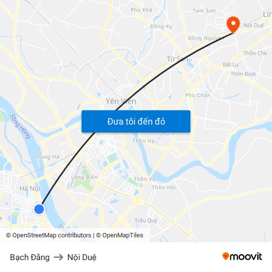 Bạch Đằng to Nội Duệ map