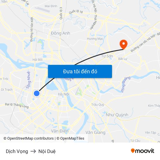 Dịch Vọng to Nội Duệ map