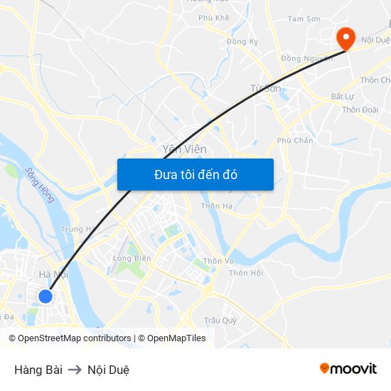 Hàng Bài to Nội Duệ map