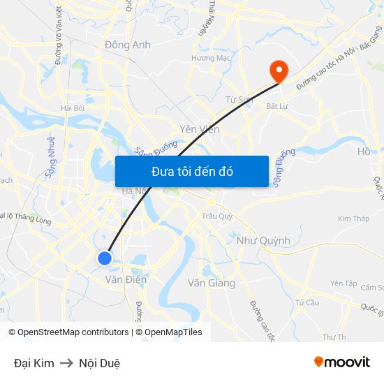 Đại Kim to Nội Duệ map