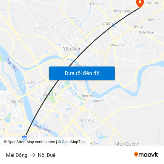 Mai Động to Nội Duệ map