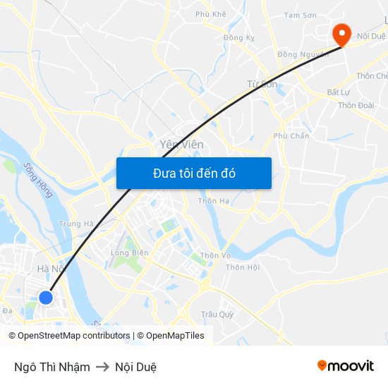Ngô Thì Nhậm to Nội Duệ map