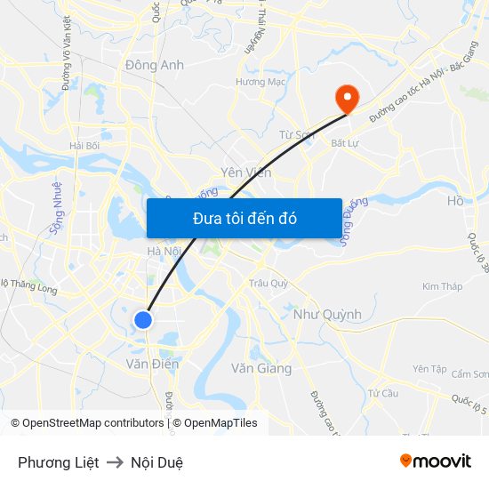 Phương Liệt to Nội Duệ map