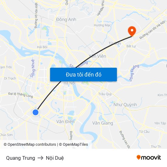 Quang Trung to Nội Duệ map
