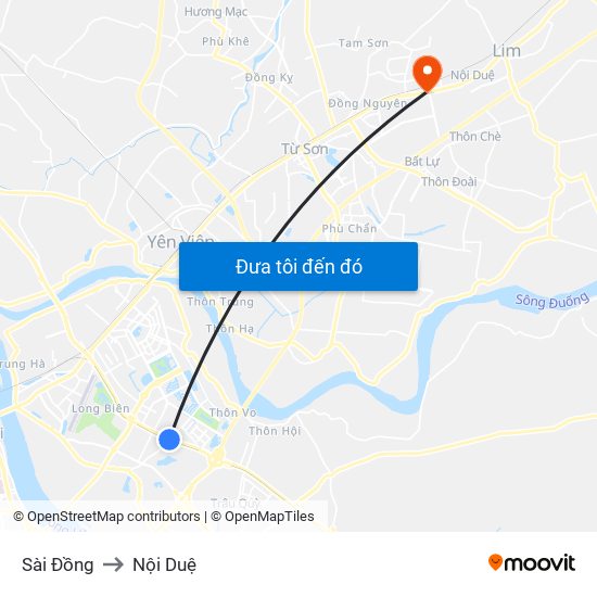 Sài Đồng to Nội Duệ map