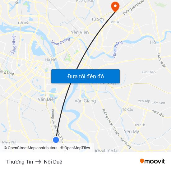 Thường Tín to Nội Duệ map