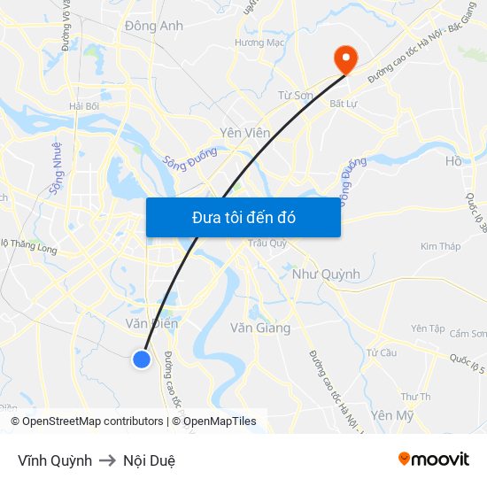 Vĩnh Quỳnh to Nội Duệ map