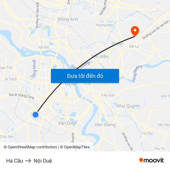 Hà Cầu to Nội Duệ map