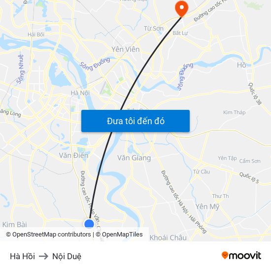 Hà Hồi to Nội Duệ map