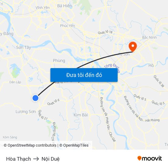 Hòa Thạch to Nội Duệ map