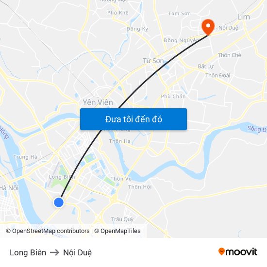 Long Biên to Nội Duệ map