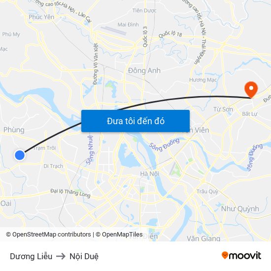 Dương Liễu to Nội Duệ map