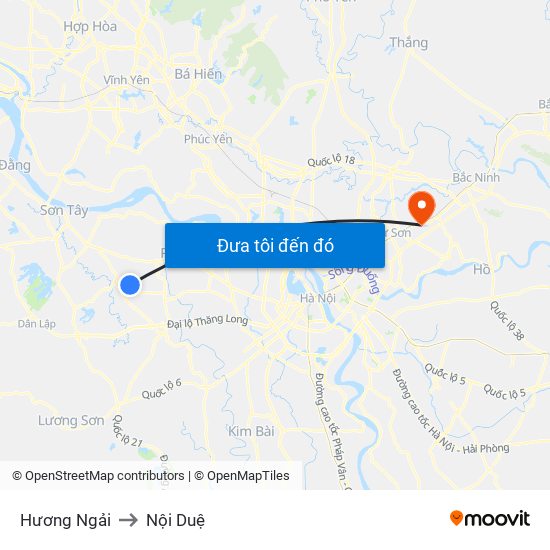 Hương Ngải to Nội Duệ map