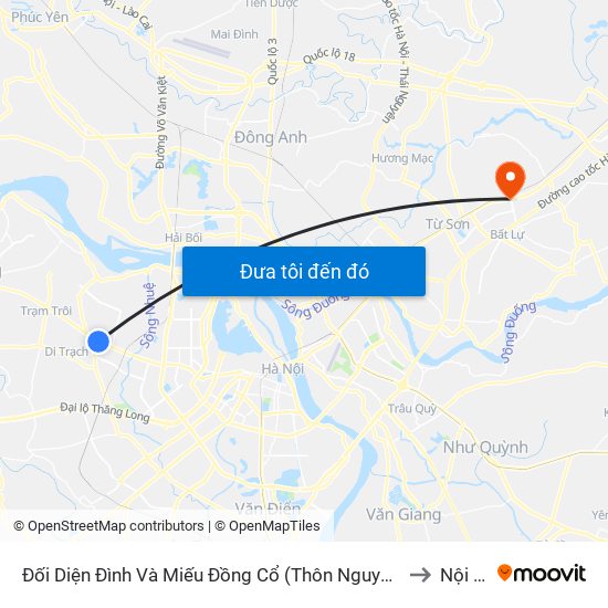 Đối Diện Đình Và Miếu Đồng Cổ (Thôn Nguyên Xá) - Đường 32 to Nội Duệ map