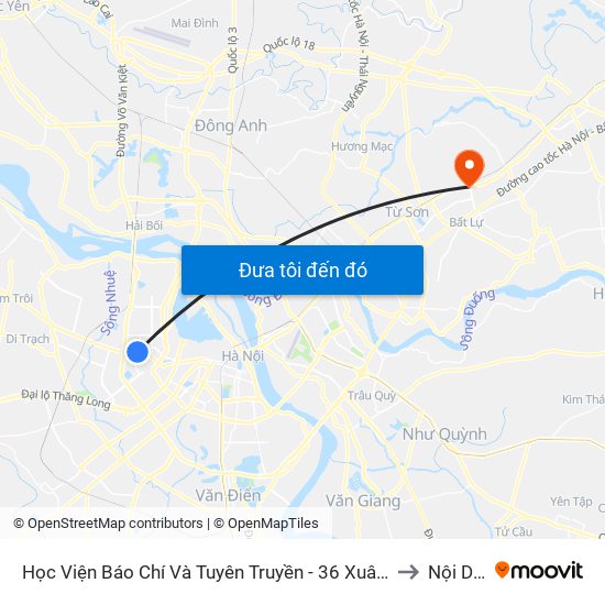 Học Viện Báo Chí Và Tuyên Truyền - 36 Xuân Thủy to Nội Duệ map