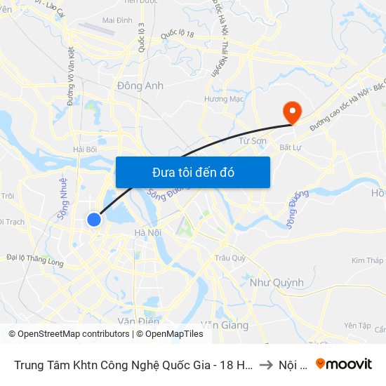 Trung Tâm Khtn Công Nghệ Quốc Gia - 18 Hoàng Quốc Việt to Nội Duệ map