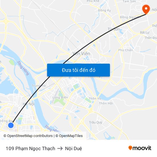 109 Phạm Ngọc Thạch to Nội Duệ map