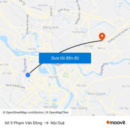 Trường Phổ Thông Hermam Gmeiner - Phạm Văn Đồng to Nội Duệ map