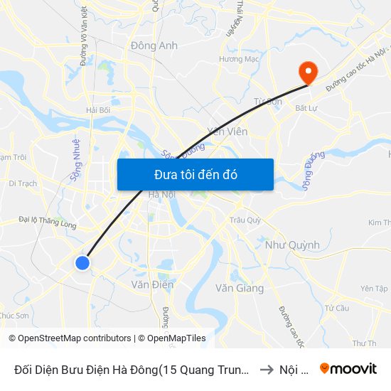 Đối Diện Bưu Điện Hà Đông(15 Quang Trung Hà Đông) to Nội Duệ map