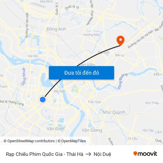 Rạp Chiếu Phim Quốc Gia - Thái Hà to Nội Duệ map