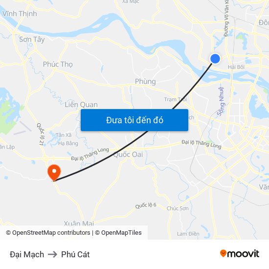 Đại Mạch to Phú Cát map