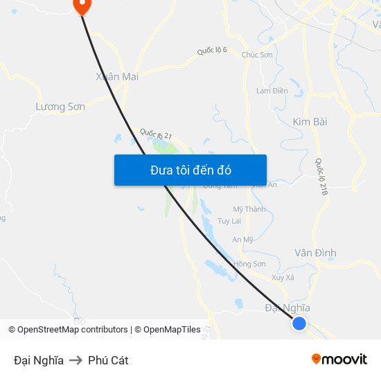 Đại Nghĩa to Phú Cát map