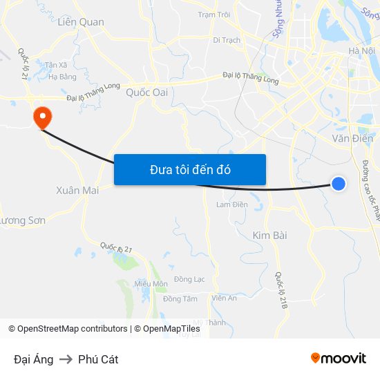 Đại Áng to Phú Cát map