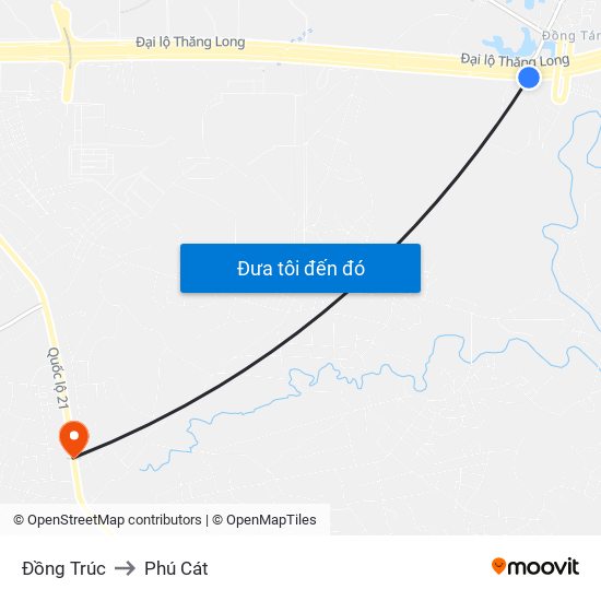 Đồng Trúc to Phú Cát map