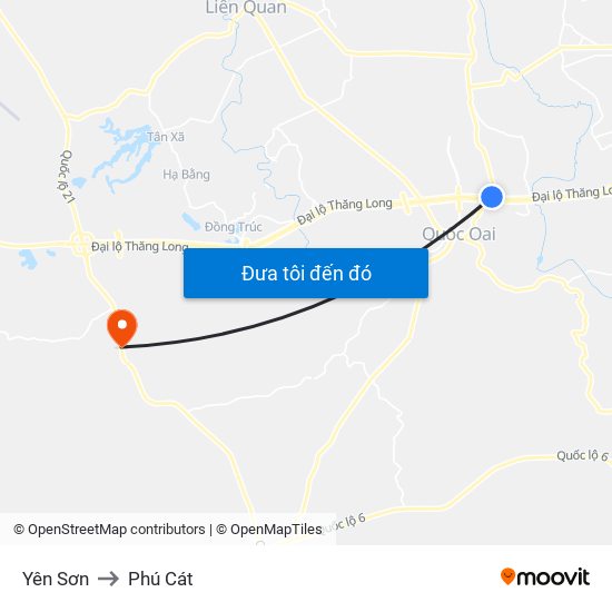 Yên Sơn to Phú Cát map
