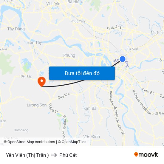 Yên Viên (Thị Trấn ) to Phú Cát map