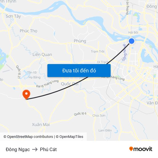 Đông Ngạc to Phú Cát map