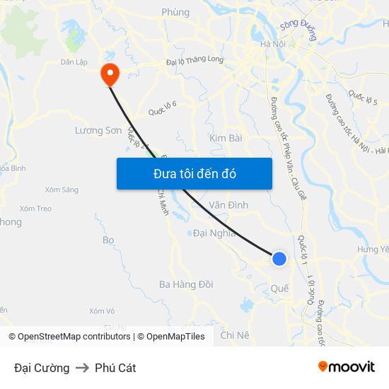 Đại Cường to Phú Cát map