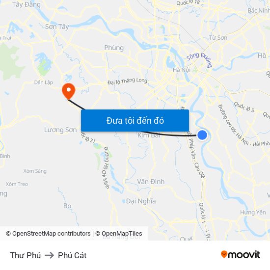 Thư Phú to Phú Cát map