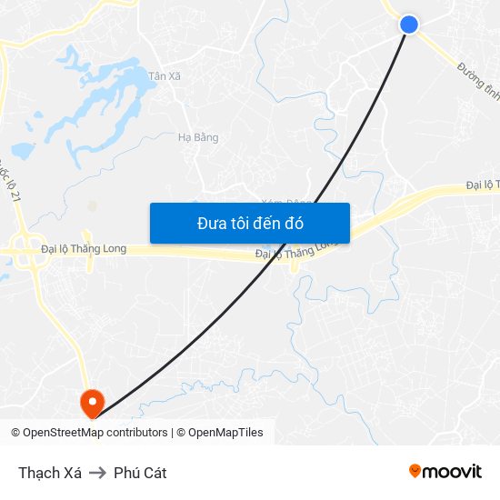 Thạch Xá to Phú Cát map