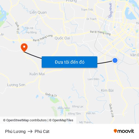 Phú Lương to Phú Cát map