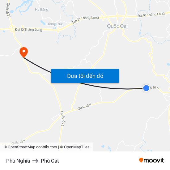 Phú Nghĩa to Phú Cát map