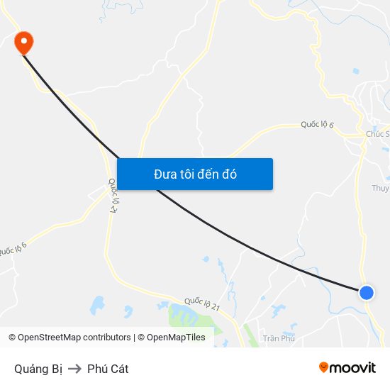 Quảng Bị to Phú Cát map