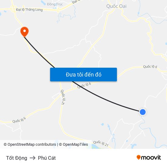 Tốt Động to Phú Cát map