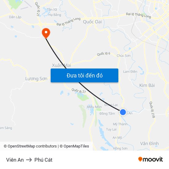 Viên An to Phú Cát map