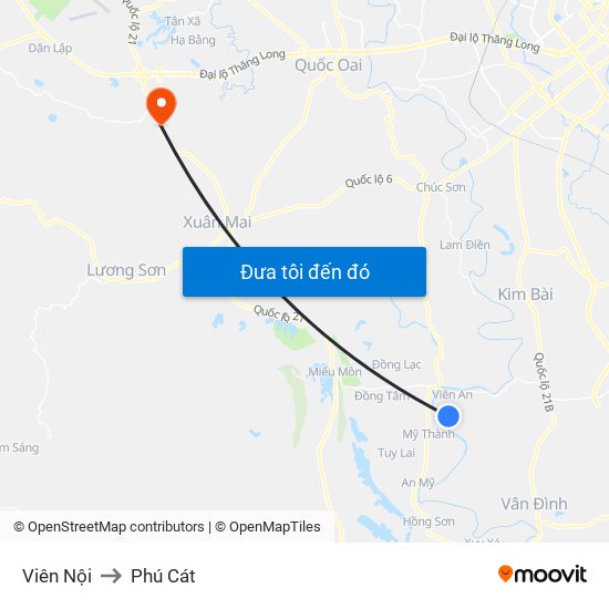 Viên Nội to Phú Cát map