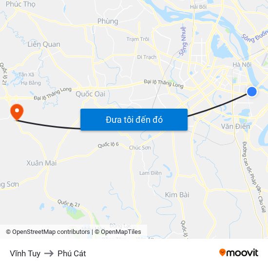 Vĩnh Tuy to Phú Cát map