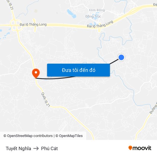 Tuyết Nghĩa to Phú Cát map