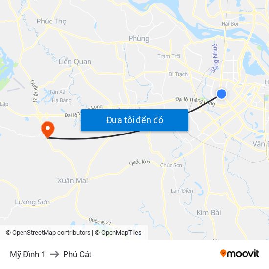 Mỹ Đình 1 to Phú Cát map