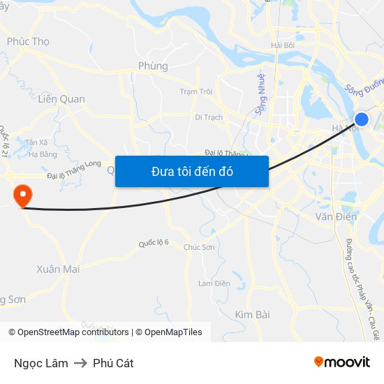 Ngọc Lâm to Phú Cát map