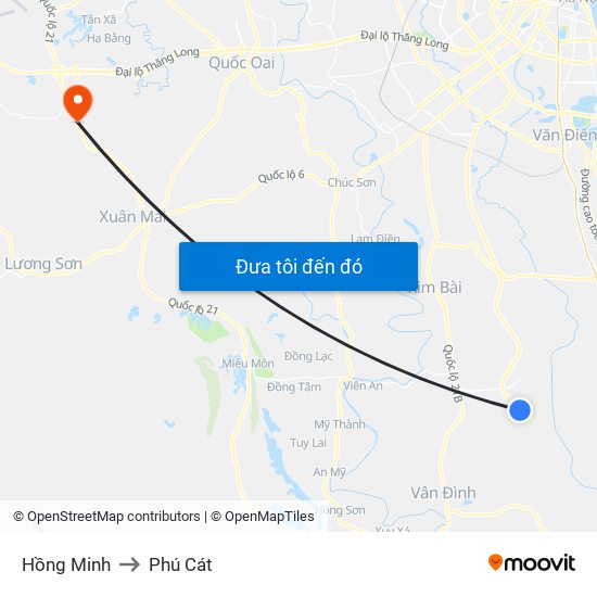 Hồng Minh to Phú Cát map