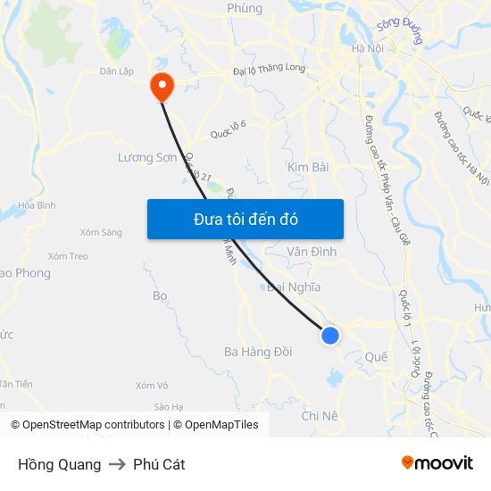 Hồng Quang to Phú Cát map