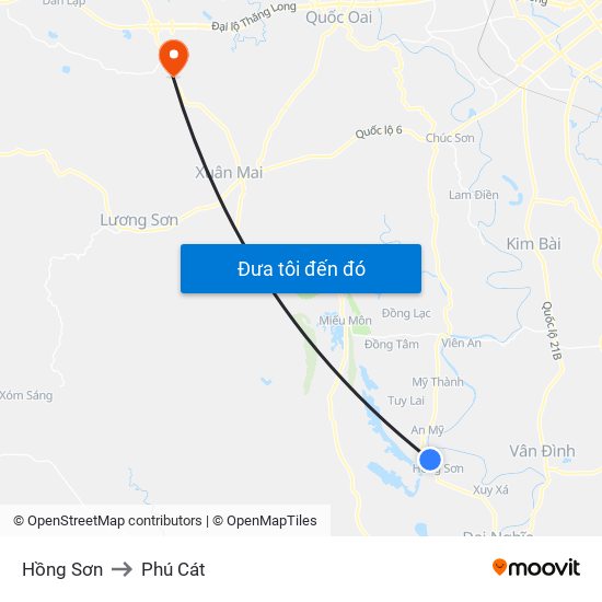 Hồng Sơn to Phú Cát map