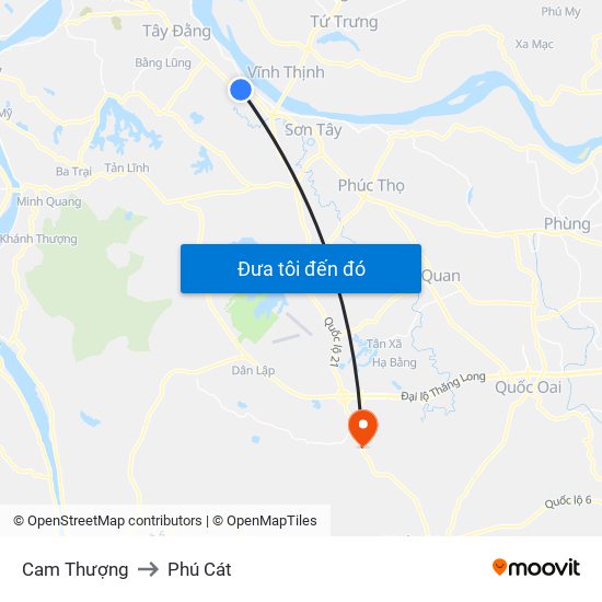Cam Thượng to Phú Cát map
