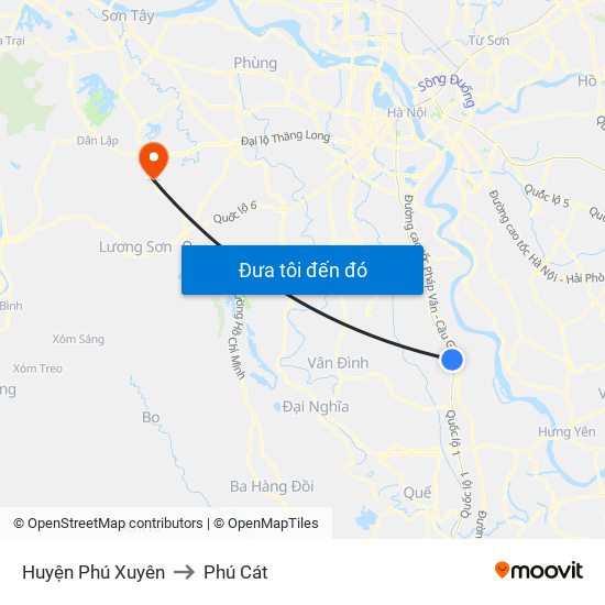 Huyện Phú Xuyên to Phú Cát map